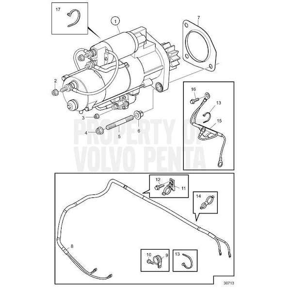 Volvo Penta Starter Motor V2 22230847 | Zoro